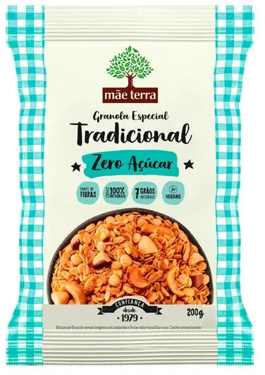 Granola Tradicional Zero Açúcar Mãe Terra Pacote 200g