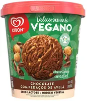 Sorvete Vegano Chocolate Com Pedaços De Avelã Zero Lactose Kibon Pote 800ml