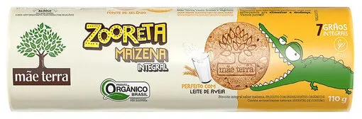 Biscoito Maisena Com Mix De Grãos Vegano Integral Orgânico Mãe Terra Zooreta Pacote 110g