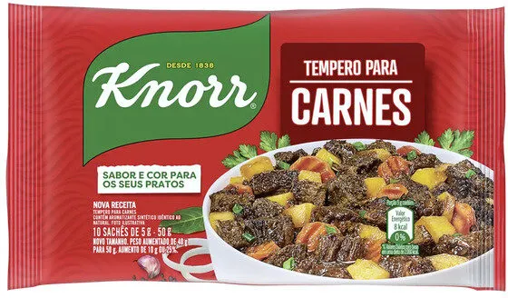 Tempero Pó Para Carnes Knorr Pacote 50g 10 Unidades