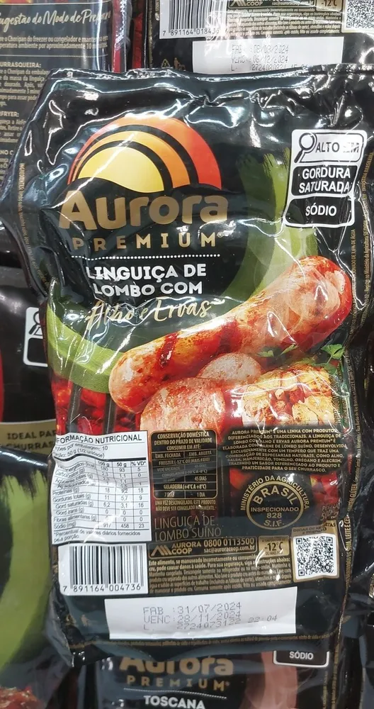 Aurora PREMIUM LINGUIÇA DE LOMBO COM ALHO E ERVAS