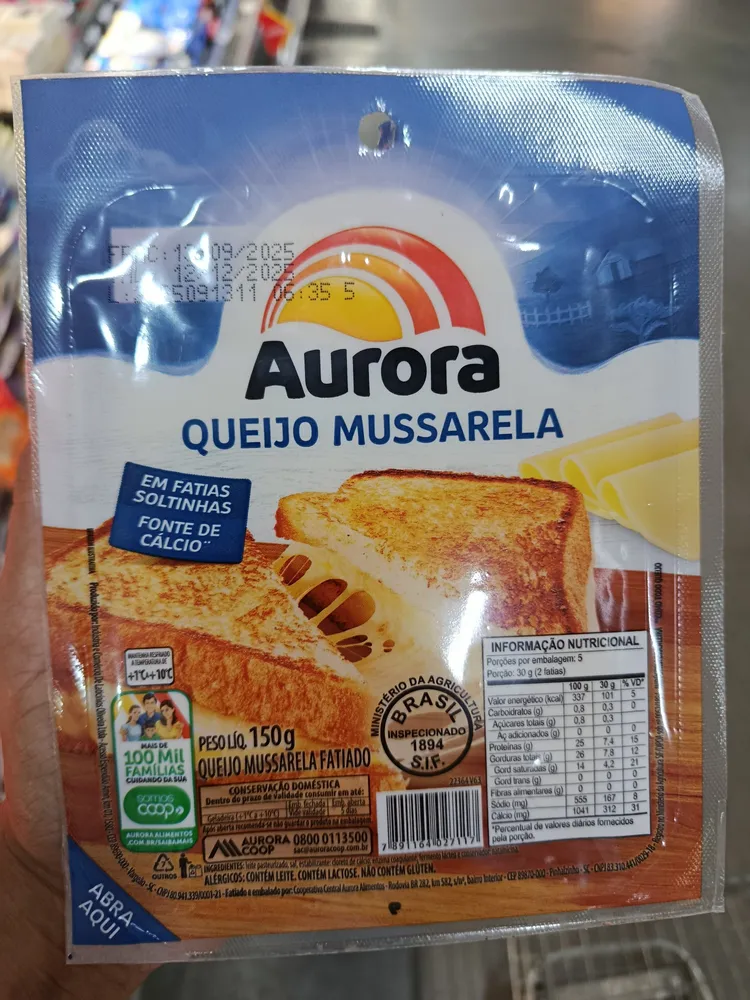 Queijo Mussarela AURORA 150g.