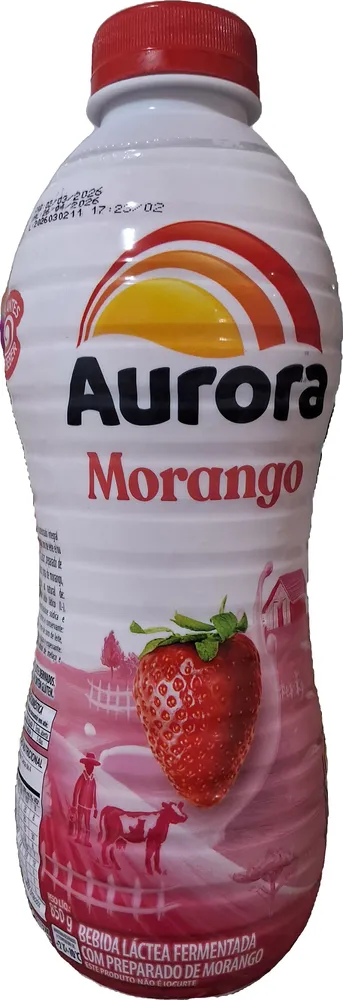 Bebida láctea fermentada morango