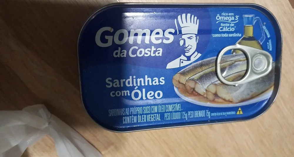 Sardinhas com óleo - peso drenado 75 g