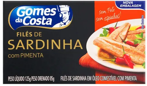 Filé De Sardinha Com óleo Com Pimenta Gomes Da Costa Caixa 85g