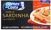 Filé De Sardinha Com óleo Com Pimenta Gomes Da Costa Caixa 85g