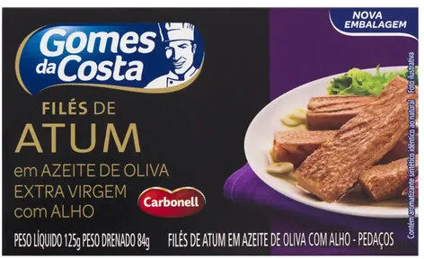 Filé De Atum Em Pedaços Em Azeite De Oliva Com Alho Gomes Da Costa Caixa 84g