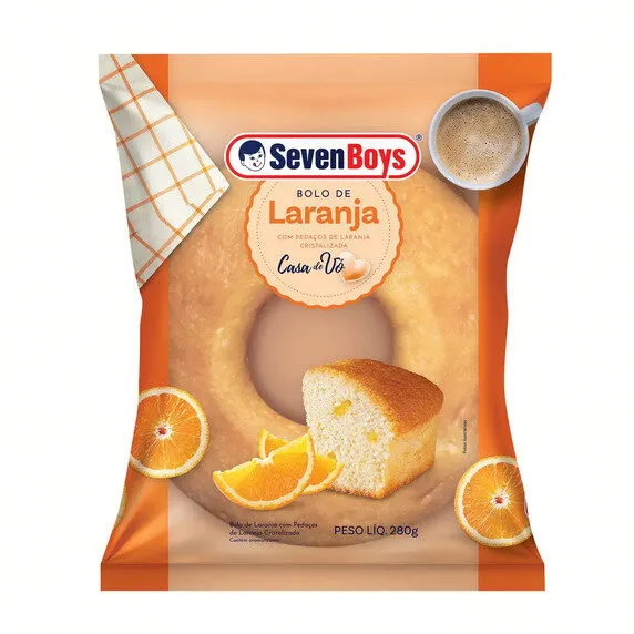 Bolo Laranja Seven Boys Casa De Vó Pacote 280g