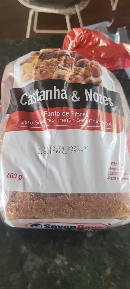 Pão de Fôrma Integral com Castanha e Nozes - Seven Boys - 500g