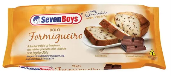 Bolo Formigueiro Laranja Com Coco Ralado Seven Boys Pacote 250g