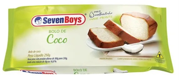 Bolo Coco Seven Boys Pacote 250g