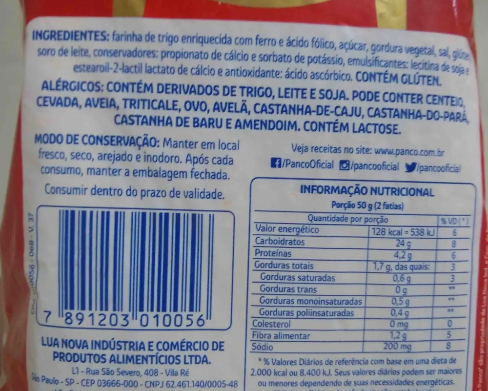Pão De Forma Panco Premium Pacote 500g