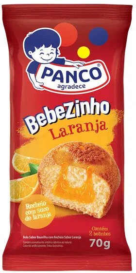 Bolinho Laranja Panco Bebezinho Pacote 70g 2 Unidades