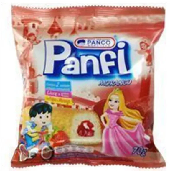 Minibolo Baunilha Recheio Morango Panco Panquinho Pacote 70g 2 Unidades
