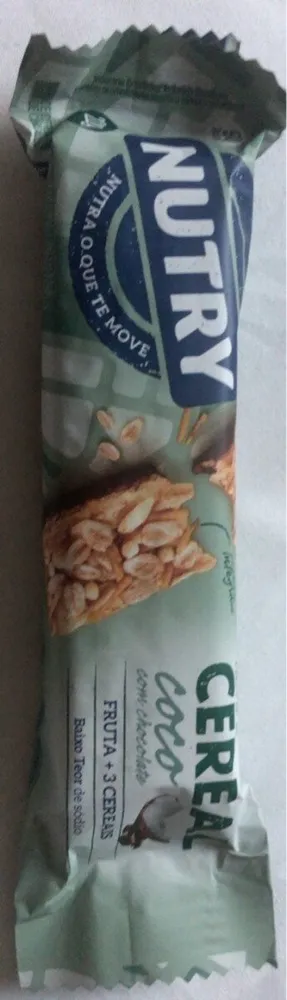 Barra de cereal coco com chocolate