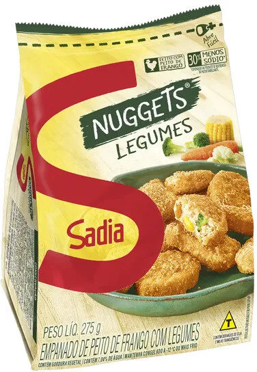 Empanado De Frango Legumes Sadia Nuggets Pacote 275g