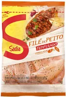 Filé De Peito De Frango Congelado Temperado Sem Pele Sem Osso Sadia 1kg
