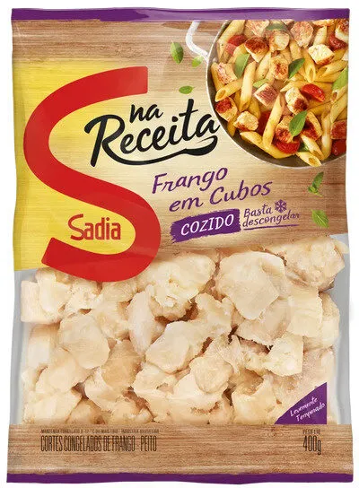 Peito De Frango Cozido Em Cubos Congelado Sadia Na Receita 400g