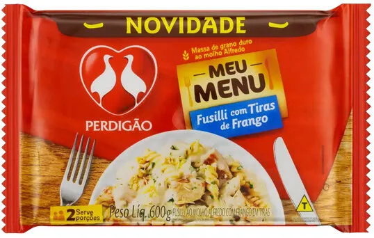 Fusilli Com Tiras De Frango Perdigão Meu Menu Pacote 600g