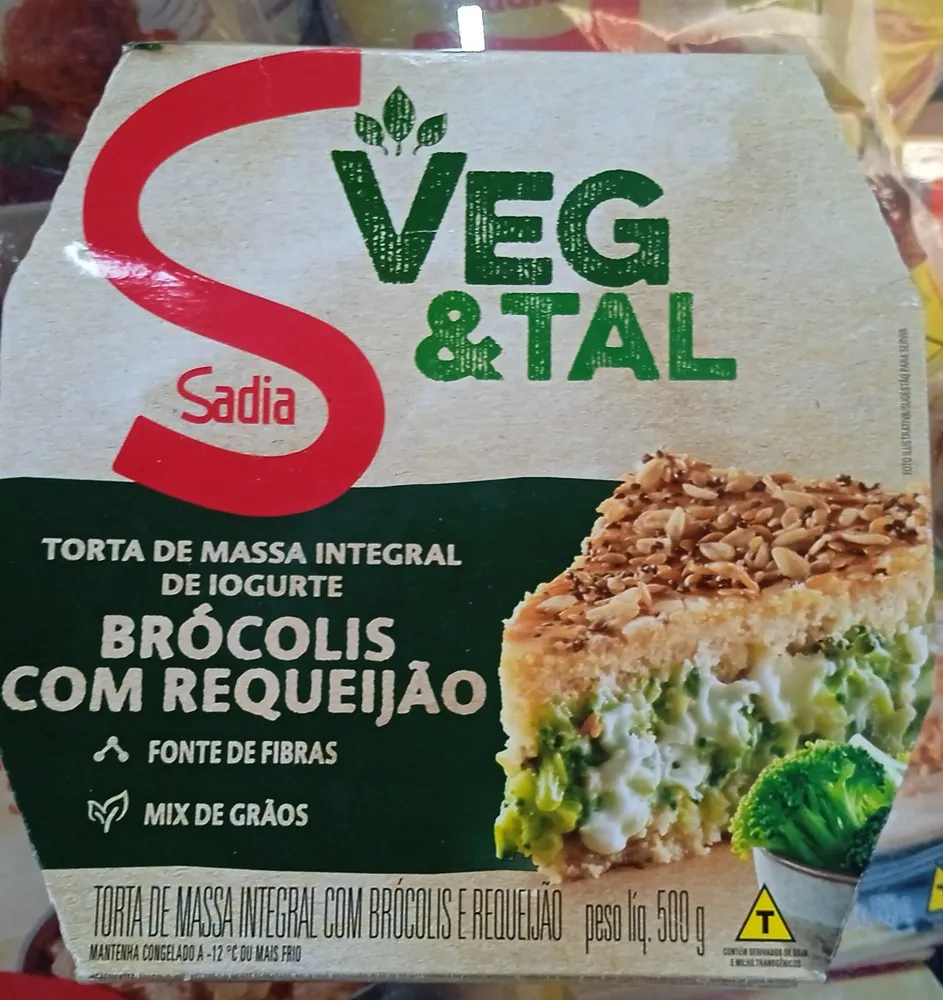 Torta de Massa Integral de Iorgute Brócolis com Requeijão VEG&TAL Sadia
