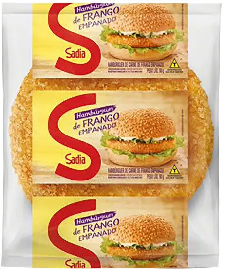 Hambúrguer De Frango Empanado Sadia Pacote 90g