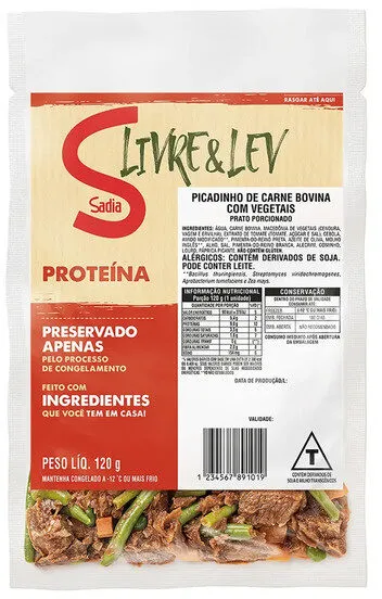 Picadinho De Carne Bovina Com Vegetais Sadia Livre Lev Proteína Pacote 120g