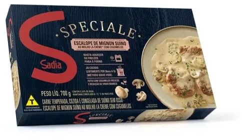 Escalope De Mignon Suíno Ao Molho La Creme Com Cogumelos Sadia Speciale Caixa 700g