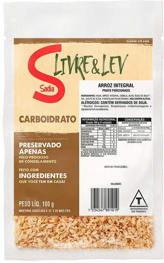 Arroz Integral Sadia Livre Lev Carboidrato Pacote 100g