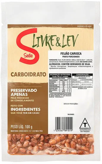 Feijão Carioca Sadia Livre Lev Carboidrato Pacote 100g