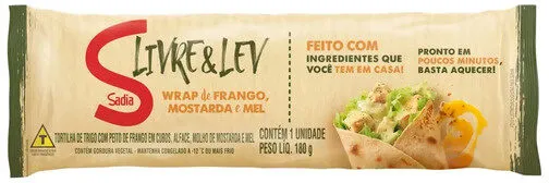 Wrap Frango, Mostarda E Mel Sadia Livre Lev Pacote 180g
