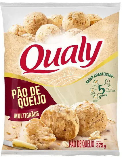 Pão De Queijo Congelado Multigrãos Amanteigado Qualy Pacote 375g