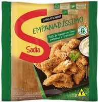 Empanado De Frango Peito Em Tiras Temperado Sadia Empanadíssimo Pacote 400g