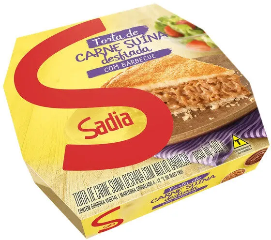 Torta Congelada Carne Suína Desfiada Com Barbecue Sadia Caixa 500g