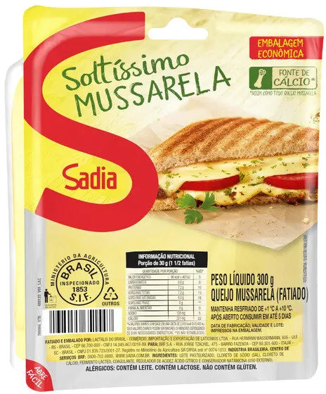 Queijo Mussarela Fatiado Sadia Soltíssimo 300g Embalagem Econômica