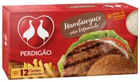 Hambúrguer De Carne De Ave E Bovina Defumado Perdigão Caixa 672g 12 Unidades