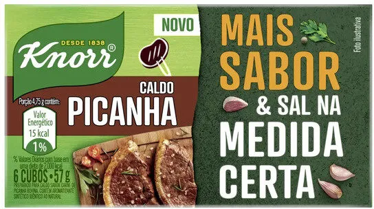Caldo Tablete Picanha Knorr Mais Sabor Caixa 57g 6 Unidades