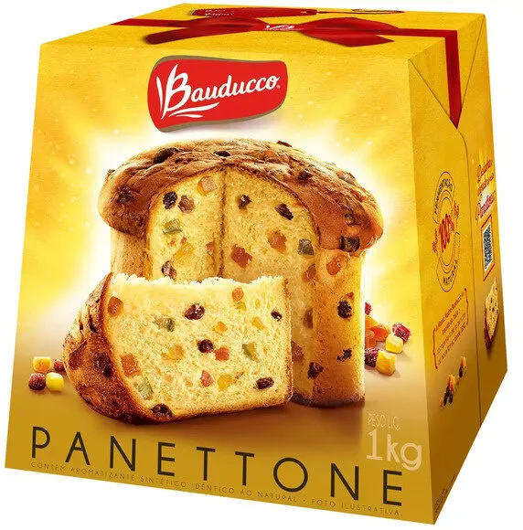 Panettone Com Frutas Cristalizadas E Uvas Passas Bauducco Caixa 1kg