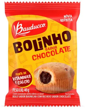 Bolinho Baunilha Recheio Chocolate Bauducco Pacote 40g