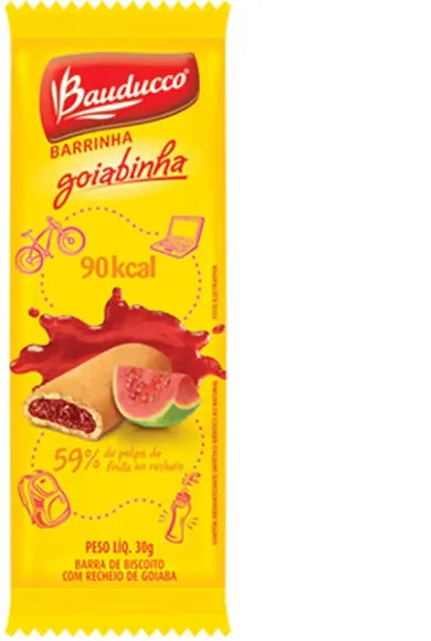 Biscoito Recheio Goiabinha Bauducco Barrinha Pacote 30g
