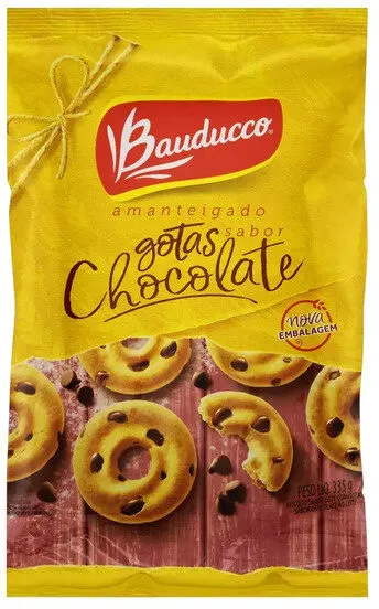 Biscoito Amanteigado Com Gotas De Chocolate Bauducco Pacote 335g Embalagem Econômica