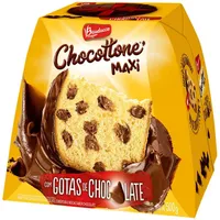 Panettone Com Gotas De Chocolate Cobertura Chocolate Bauducco Chocottone Maxi Caixa 500g