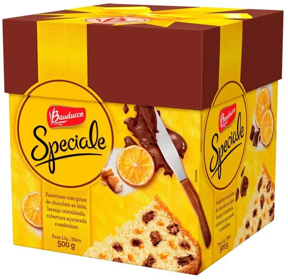 Chocottone Especial Bauducco Com Gotas De Chocolate, Laranja E Amêndoas