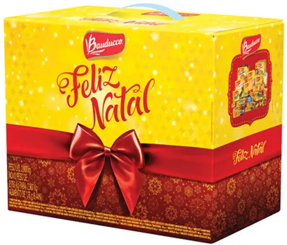 Cesta De Natal Bauducco Caixa 2,911kg 19 Unidades