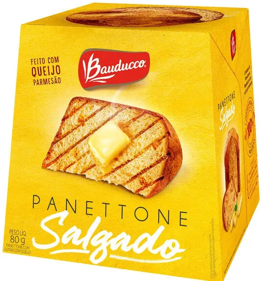Panettone Salgado Com Gotas Com Queijo Bauducco Caixa 80g