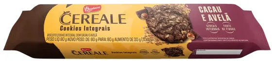 Biscoito Cookie Integral Cacau E Avelã Bauducco Cereale Pacote 80g