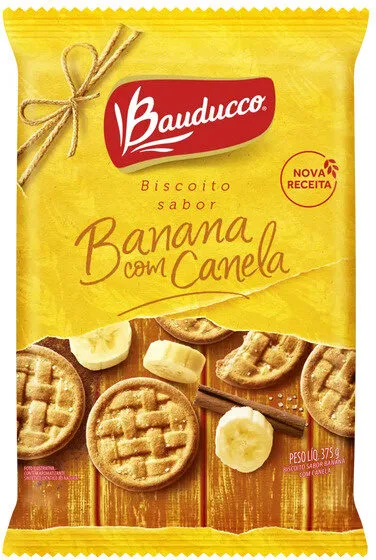 Biscoito Banana Com Canela Bauducco Pacote 375g