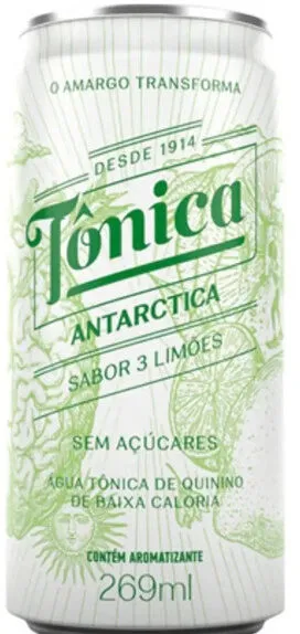 água Tônica 3 Limões Zero Açúcar Antarctica Lata 269ml