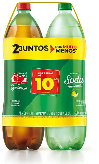 Kit Refrigerante Guaraná Antarctica Limonada Soda Antarctica 2l Cada Leve Mais Pague Menos