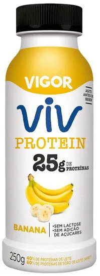 Iogurte Desnatado Banana Zero Lactose Vigor Viv Protein Frasco 250g