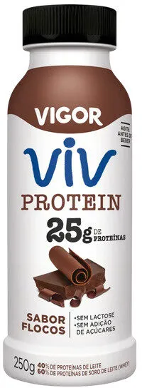 Iogurte Desnatado Flocos Zero Lactose Vigor Viv Protein Frasco 250g